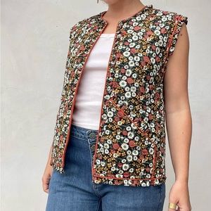 Quilted flower vest